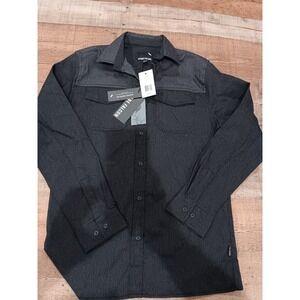 Stone Falcon Mens Sm Black Button Down Shirt Long Sleeve Utility Casual NWT 2490